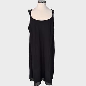 Karin Stevens Evening Collection 18W Black Sleeveless Dress